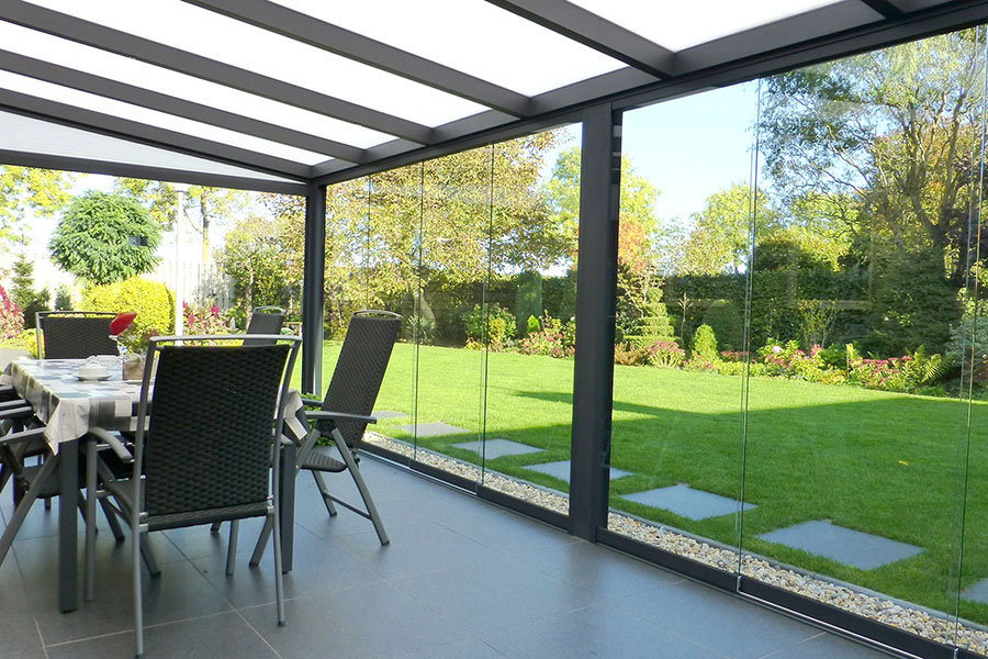 Glass Sliding Doors On Veranda